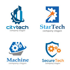 Technology Logo Template Design Vector, Emblem, Design Concept, Creative Symbol, Icon