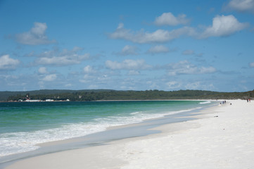 crystal clear water at Hyams beach in Jarvis Bay in  summer