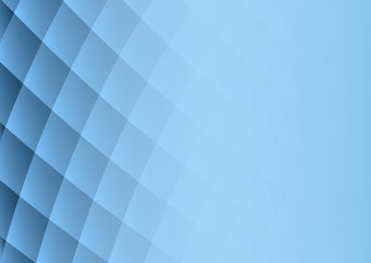 Abstract blue gradient square shapes on background with soft light and copy space. Vector illustration