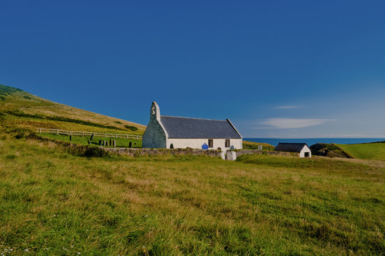 The 15th Century Church at Mwnt near Cardigan, Wales, UK