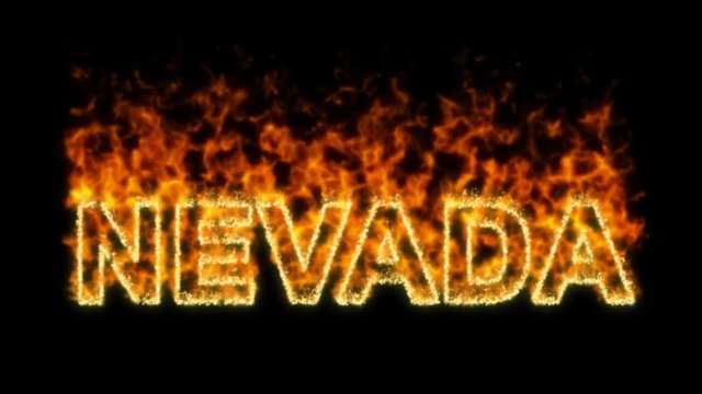  Name NEVADA flares up and burns out. Alpha channel. Transparency