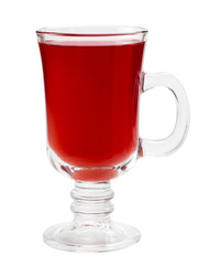 Mulled red wine glass isolated on white