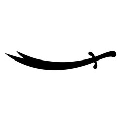 Isolated drawing of the legendary double edged sword of Imam Ali, the cousin and son-in-law of the Islamic prophet Muhammad. It is a holy object among  Shias and Alawites. Its Arabic name is Zulfiqar. - obrazy, fototapety, plakaty