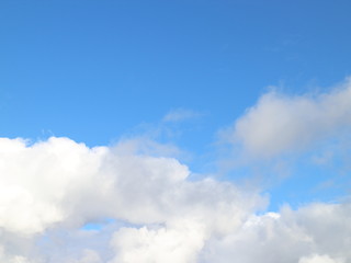 blue sky cumulus clouds