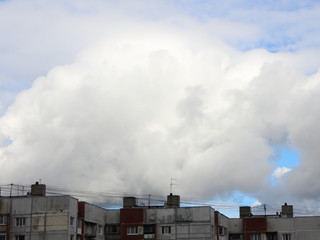 blue sky cumulus clouds