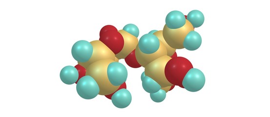 Lactulose molecular structure isolated on white