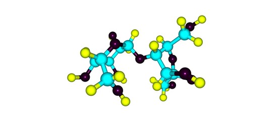 Lactulose molecular structure isolated on white