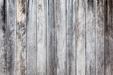 Closeup of an aging unpainted  timber plank wall.