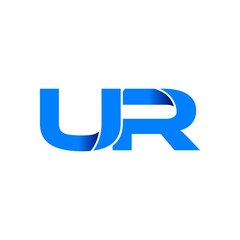 ur logo initial logo vector modern blue fold style