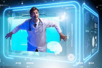 Telemedicine concept with doctor and smartphone