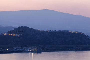 Panorama of Salobrena at sunrise