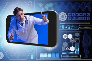 Telemedicine concept with doctor and smartphone