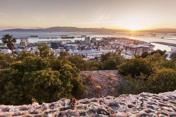 Panorama of Gibraltar at sunrise