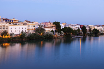 Fototapeta na wymiar Architecture of Seville along Guadalquivir River