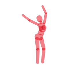 Silhouette of woman in the movement. Vector illustration EPS10