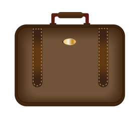 Brown business suitcase icon. Luggage is isolated on a white background. Vector illustration
