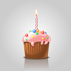 birthday cupcake with candle