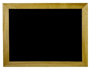 Wooden Frame with The Black Blackboard Background