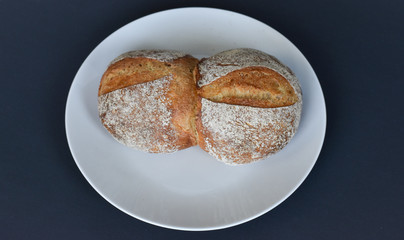 Rustic Bread Roll Top View