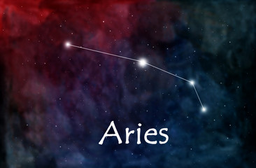 Aries horoscope or zodiac or constellation illustration © Khaneeros