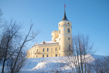 February frosty day at the Mariental castle. Surroundings of St. Petersburg, Pavlovsk