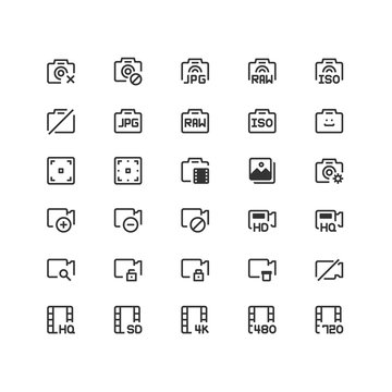 Minimal icon set of Multimedia Vector Line Icons Collection , good choice to use for website project , Ui and Ux design, mobile app and more. All vector icons based on 32px grid.