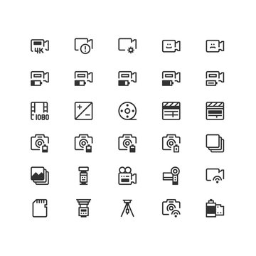 Minimal icon set of Multimedia Vector Line Icons Collection , good choice to use for website project , Ui and Ux design, mobile app and more. All vector icons based on 32px grid.