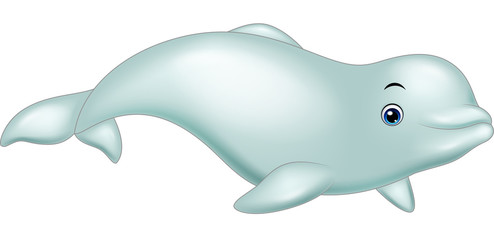 Cartoon beluga isolated on white background