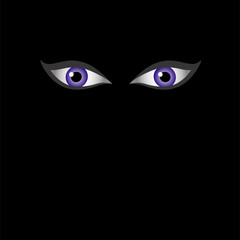 Eyes of the devil in dark - Halloween themed vector