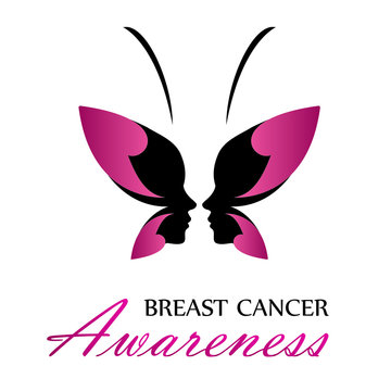 Breast Cancer Awareness With Pink Butterfly