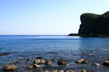 Landscape with coast of Hokkaido