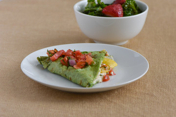 Grilled Spinach Tortilla Quesadilla and Strawberry Kale Salad