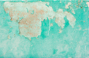 Vintage of blue peeling wall.