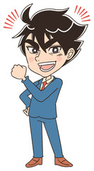 熱血ビジネスマンのイラスト