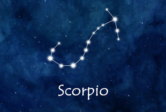 Scorpio horoscope or zodiac or constellation illustration