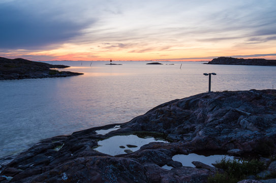 Rocky shore of the Utö island in Finland archipelago
