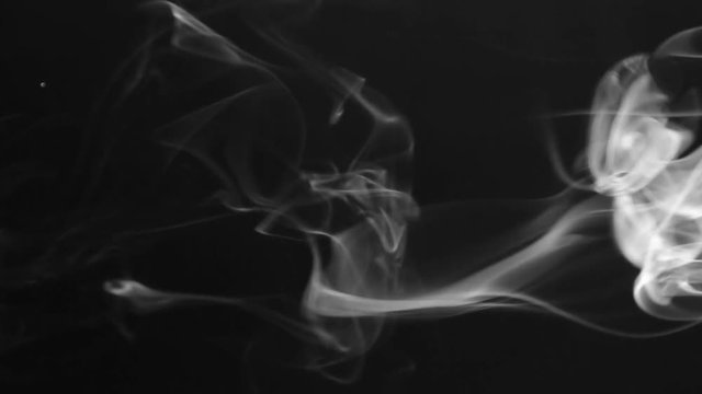 Clubs of white smoke pulsing on a black background. Beautifully.