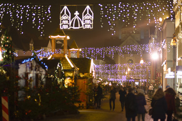 Christmas market at Speyer Cathedral by night