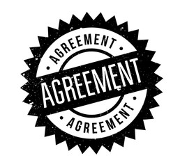 Agreement rubber stamp. Grunge design with dust scratches. Effects can be easily removed for a clean, crisp look. Color is easily changed.