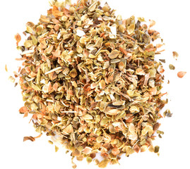 Dried oregano on a white background
