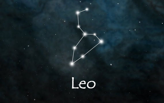 Leo horoscope or zodiac or constellation illustration