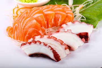 Salmon and Octopus sashimi