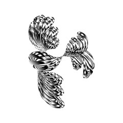 3D monochome fish as logo or business concept. Vector illustration EPS10