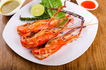 Grilled waterprawn