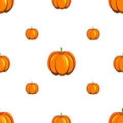 Seamless pumpkin pattern. Vector isolated illustration design for textile, gift wrap, background. 