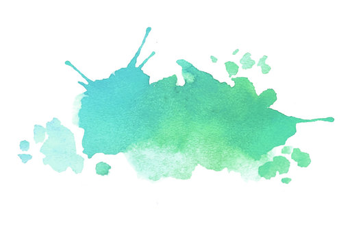 blue green watercolor splash vector painted water color background