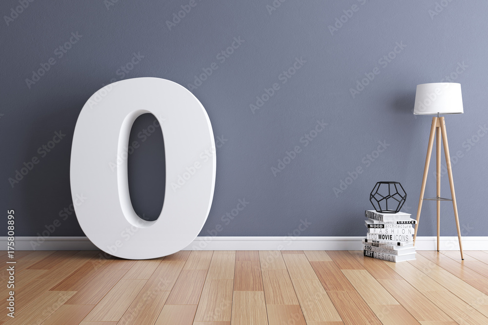 Fototapete mock up interior font 3d rendering number 0