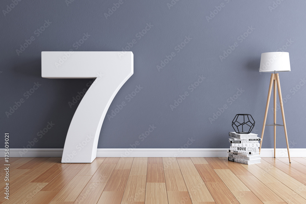 Fototapete mock up interior font 3d rendering number 7