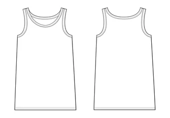 Fototapeten tank top garment sketch for fashion industry © popocorn8