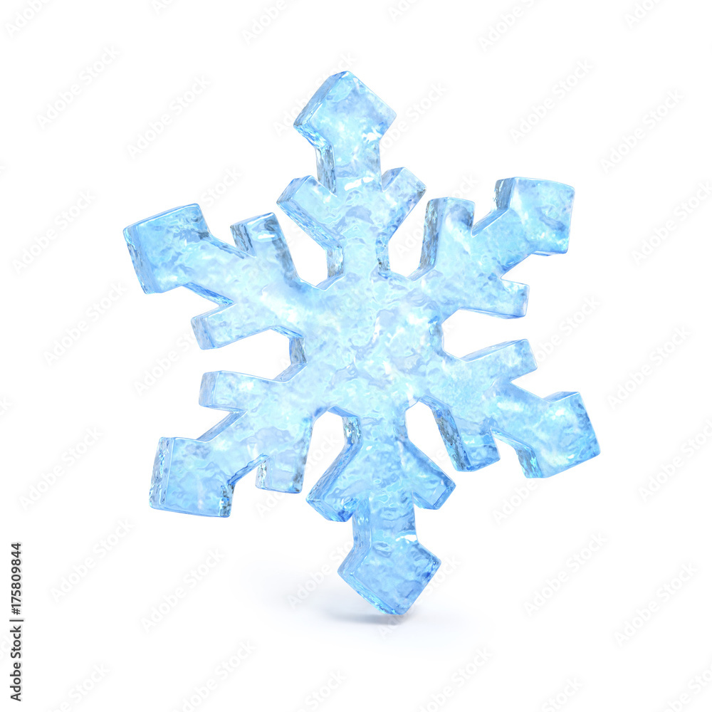 Poster snowflake isolated on white background 3d rendering